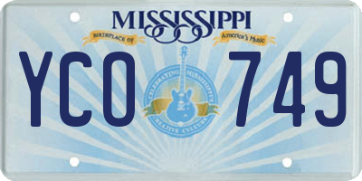 MS license plate YCO749