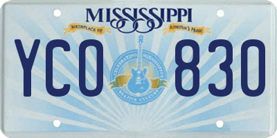MS license plate YCO830