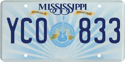MS license plate YCO833