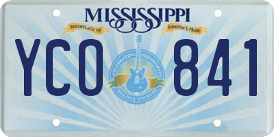 MS license plate YCO841