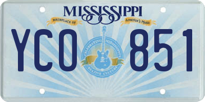 MS license plate YCO851