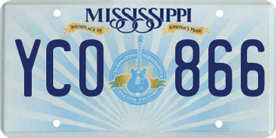 MS license plate YCO866