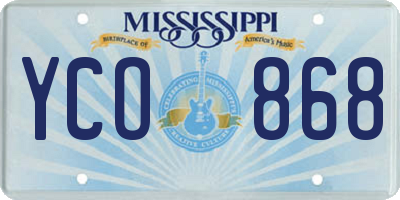 MS license plate YCO868