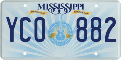 MS license plate YCO882