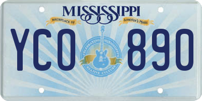 MS license plate YCO890