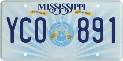 MS license plate YCO891