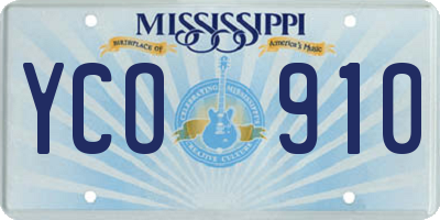 MS license plate YCO910