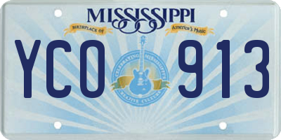 MS license plate YCO913