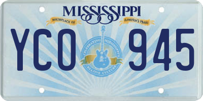 MS license plate YCO945