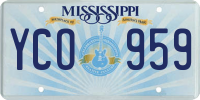 MS license plate YCO959