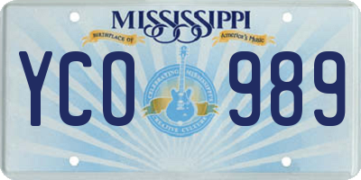 MS license plate YCO989