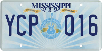 MS license plate YCP016