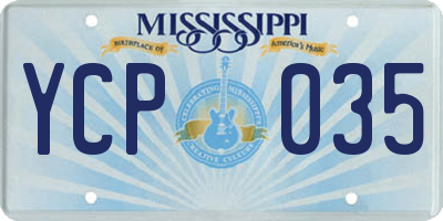 MS license plate YCP035