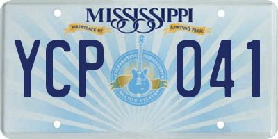 MS license plate YCP041