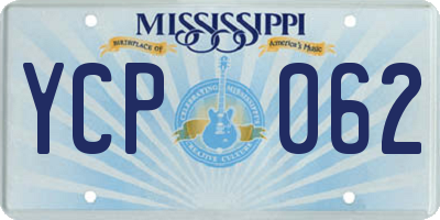 MS license plate YCP062