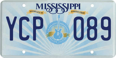 MS license plate YCP089