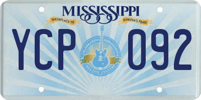 MS license plate YCP092
