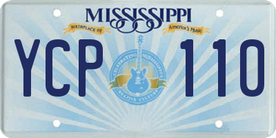 MS license plate YCP110