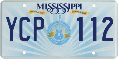 MS license plate YCP112