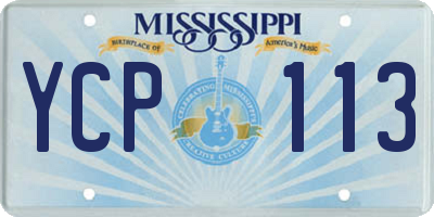 MS license plate YCP113