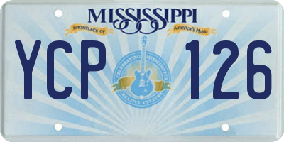 MS license plate YCP126