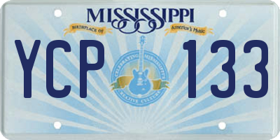 MS license plate YCP133