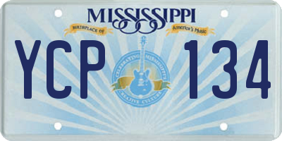 MS license plate YCP134