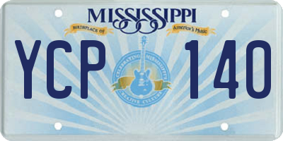 MS license plate YCP140