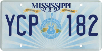 MS license plate YCP182