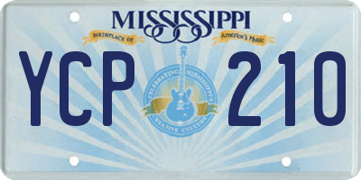 MS license plate YCP210