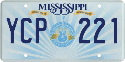 MS license plate YCP221