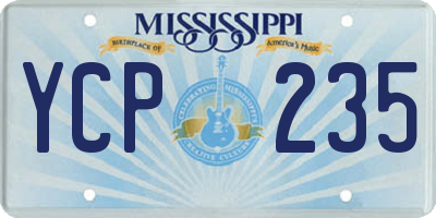 MS license plate YCP235