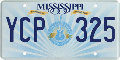 MS license plate YCP325