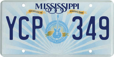 MS license plate YCP349