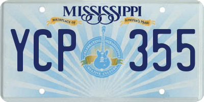 MS license plate YCP355