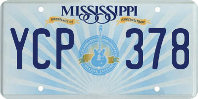 MS license plate YCP378