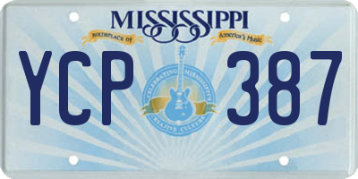 MS license plate YCP387