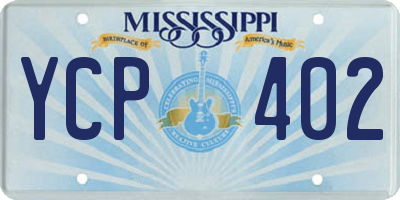MS license plate YCP402