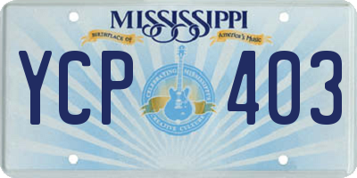 MS license plate YCP403