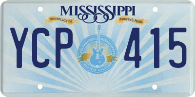 MS license plate YCP415