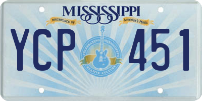 MS license plate YCP451