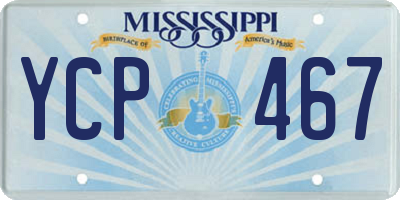 MS license plate YCP467