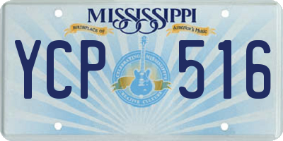 MS license plate YCP516