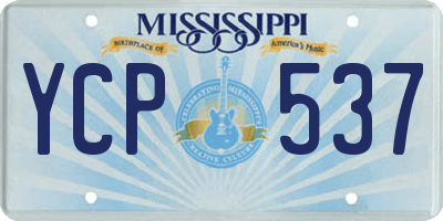 MS license plate YCP537
