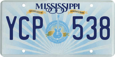 MS license plate YCP538
