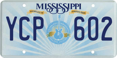 MS license plate YCP602
