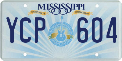 MS license plate YCP604