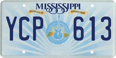 MS license plate YCP613