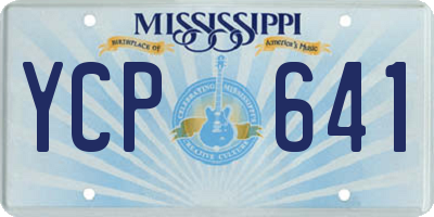 MS license plate YCP641