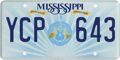 MS license plate YCP643